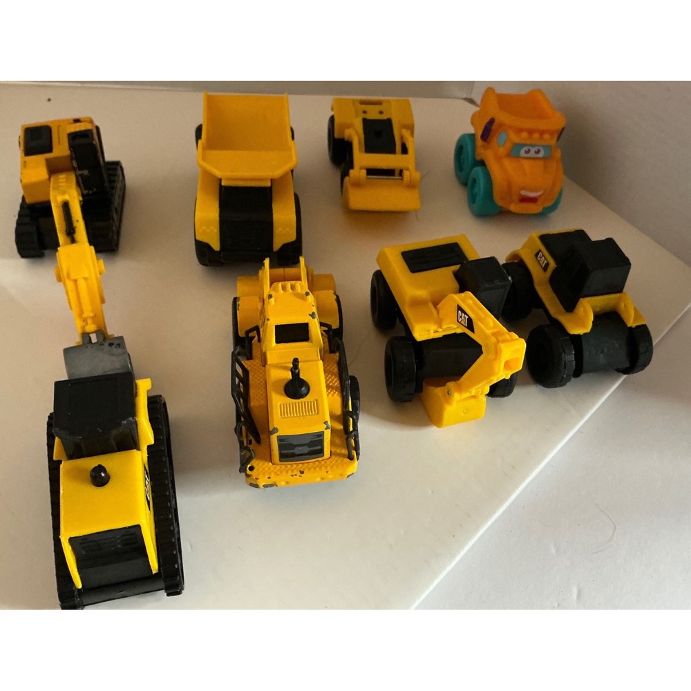 CAT Construction Vehicle Toy Lot Excavator Bulldozer Dump Truck Yellow Mini Set